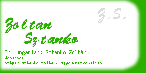 zoltan sztanko business card